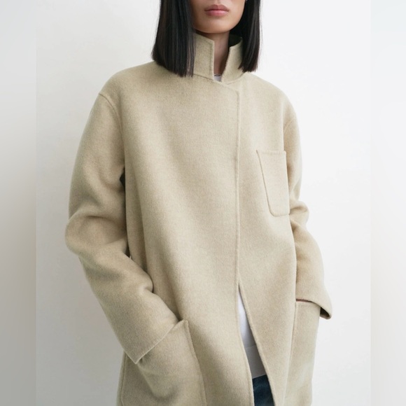 Toteme Patch Pocket Double Jacket, 40, Fawn Melange - Picture 5 of 15